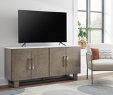 Prime Furniture - Ashley Furniture - Loyaska 68" TV Stand - 68" / Grayish Brown/White - W854-68